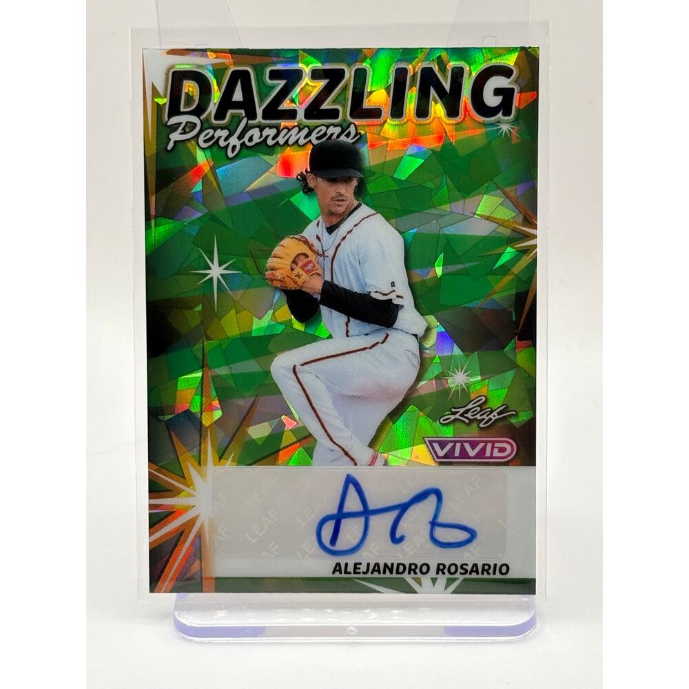 2024 Leaf Vivid Alejandro Rosario Dazzling Performers Green Crystal Auto 3/4 SP